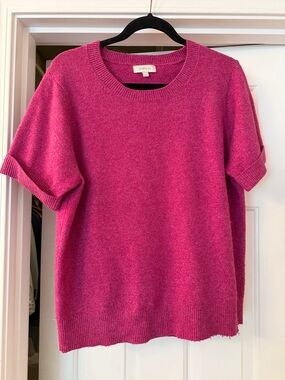 Matty M Fuchsia Short-Sleeve Crew Neck Sweater
